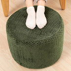 Ottoman Foot Rest Stuffed Round Boho Floor Poof Seating Armchair Foot Stool Floor Cushion Bean Bag Pouf Ottoman 18x18x14 Inch Forest