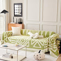 ROOMLIFE Green Boho Couch Cover for 3 Cushion Couch L Shape Sofa Covers for Sectional Sofa Reversible Silpcover for Dogs Washable Chenille Furniture Protector for Living Room, 71"x134"