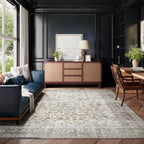 Machine Washable Rugs for Living Room: 8x10 Area Rugs for Bedroom Vintage Stain Resistant Non Slip Low Pile Soft Boho Carpet for Kitchen Dining Room Farmhouse Kids Room Nursery