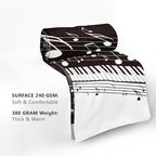 Music Blanket Soft Flannel Lightweight Abstract Piano Black White Throw Blanket Cozy Warm Blankets All Seasons Living Room Decor for Music Lovers Use On Couch Bed Sofa Office 50x60 inch