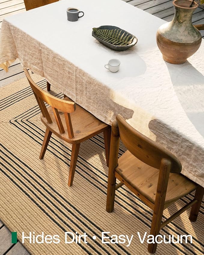 LUMI 6x9 Jute Area Rug for Living Room, Natural Handwoven Rugs Non Slip, Farmhouse Braided Carpets No Shedding for High Traffic, Dining Room, Indoor, Outdoor, Patio