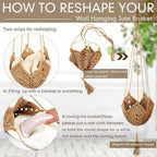 Shappy 2 Pack Jute Crochet Long Plant Hanger for 3 Inch to 12 Inch Pots, Macrame Plant Holder Rope with S Shaped Hooks for Halloween Home Decor (Brown)