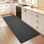 2x5 ft Hallway Runner Rug Boho Woven Washable Long Kitchen Runner Rugs Mat Non Slip, Soft Entryway Laundry Hall Runner Floor Carpet for Indoor Backdoor Bedroom Kitchen Living Room, Black