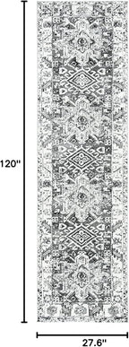 SAFAVIEH Vintage Hamadan Collection Runner Rug - 2'3" x 10', Grey & Ivory, Traditional Persian Design, Non-Shedding & Easy to Clean, Ideal for Hallway, Foyer, Entryway, Bedroom (VTH211G)