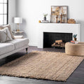 Nuloom Daniela Natural, 9'6" x 13'6", Handmade, Jute, Tassel, Soft and Textured, High Traffic, Stain Resistant, Easy Clean, Durable Area Rug for Bedroom, Living Room, Dining Space, Foyer, Entryway