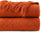 BATTILO HOME Burnt Orange Throw Blanket for Couch, Halloween Throw Blanket for Home Decor, Fall Decorations for Bed, Sofa and Living Room, 50"x60"