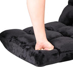 SUPER DEAL 14-Position Folding Floor Chair Gaming Sofa Cushioned Padded Reclining Bed Lounge Couch Seating for Comfy Reading, Reading, Gaming, Relaxing, Watching TV, Black
