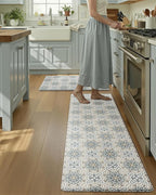 LUMI Anti-Fatigue Kitchen Floor Mats Set of 2,Cushioned Comfort Standing Rug Waterproof 2PCS, Non-Slip Ergonomic Foam Runner for Sink, Laundry, Office & Home,17x29+17x59,