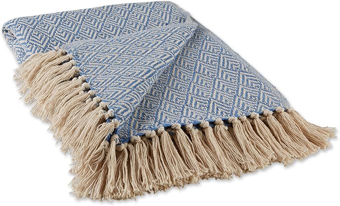 DII Diamond Throw Collection Cotton Woven, 50x60, Artichoke