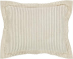 Better Trends Jullian Collection is Super Soft and Light Weight in Bold Stripes Design 100% Cotton Tufted Unique Luxurious Machine Washable Tumble Dry, Standard Sham, Ivory