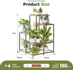 Bamworld Corner Plant Stand Indoor Outdoor Plant Shelf Small Plant Table for Multiple Plants Wooden Plant Holder for Garden Patio Lawn Window Plants Gift,Brown