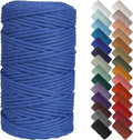 NOANTA Royal Blue Macrame Cord 4mm x 109yards, Colored Macrame Rope, Cotton Cord Macrame Yarn, Colorful Cotton Craft Cord for Wall Hanging, Plant Hangers, Crafts, Knitting