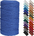 NOANTA Royal Blue Macrame Cord 4mm x 109yards, Colored Macrame Rope, Cotton Cord Macrame Yarn, Colorful Cotton Craft Cord for Wall Hanging, Plant Hangers, Crafts, Knitting