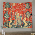 FEASRT European Royal Unicorn with Lion Tapestry, Maiden and Lady, Large 100x90 Inches Soft Flannelette, for Bedroom Living Room Dorm