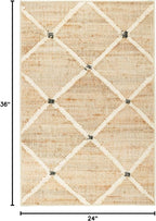 Dash and Albert Kali, Natural, 2' x 3', Diamond, Soft and Cozy, High Traffic, Lightweight, Anti-Slip, Durable, Machine Washable Area Rug for Bedroom, Living Room, Dining, Den, Foyer, Entryway