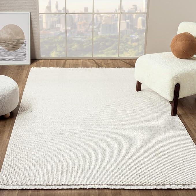 LUXE WEAVERS Stella Collection 246 Cream 4x6 Modern Abstract Area Rug