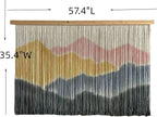 Sdjazl Woven Boho Macrame Wall Hanging Home Decor Tapestry Dip-Dyed Large Modern Handmade Colorful Mountain Landspace For Living room (light pink)