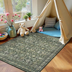 Lofus 3x5 Area Rug for Entryway, Green Non Slip Area Rugs for Kitchen, Washablee Soft Rugs for Bedroom, Living Room, Tool Room Nursery Kids Room Decor