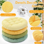 Jerify Floor Pillow Cushions Large Round Square Large Meditation Floor Pillow for Classroom Adult Meditation Picnic Party Seating Learning Daycare School(Round,Yellow-Green,4 Pcs)