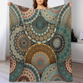 Bohemian Throw Blanket Colorful Vintage Floral Mandala Flower Aztec Boho Blanket for Sofa Bed Couch Chair Or Dorm 30"x40"