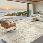 Abstract Rug 8x10 Large Living Room Rugs Neutral Modern Washable Area Rugs for Bedroom Dining Room Non-Slip Stain Resistant Foldable Thin Rug Beige Gray