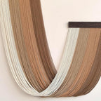 Large Macrame Wall Hanging Dip Dyed Yarn Tapestry Ombre Yarn Gradient Color Macrame Wall Decor Macrame Tapestry Boho Decor for Bedroom Living Room Headboard Above Bed (Brown)