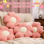 10 Pcs Cute Flower Pillow 15.75 Inch Flower Plush Throw Pillow Aesthetic Decorative Seating Cushion for Spring Back to School First Day of School Sofa Couch Bed Decor(Monochrome,Pink)