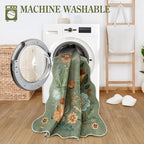 Lahome Floral Washable Runner Rug, 2'6''x8' Soft Hallway Runner Rug Non Slip, Boho Ultra-Thin Kitchen Runners for Hallways with Rubber Backing Carpet for Laundry Bedroom Flore (Green)