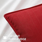 MIULEE Pack of 2 Red Decorative Pillow Covers 18x18 Inch Soft Chenille Luxurious Couch Throw Pillows Farmhouse Cushion Covers with Elegant Design for Sofa Bedroom Living Room Home Decor