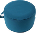 QILLOWAY Indoor/Outdoor Inflatable Stool,Round Ottoman,All Weather Foot Rest for Camping or Home,All Peacock Blue