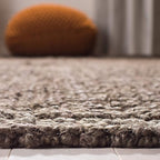 SAFAVIEH Area Rug 10' Square - Natural Fiber Collection - Large - Brown, Handmade Jute, Farmhouse Style, Chunky Textured Thick Pile (NF447D)