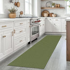 EARTHALL Woven Runner Rug 2x7 Ft Washable Runners for Hallways Cotton Non Slip Rubber Backed Kitchen Runner Braided Indoor Floor Carpet for Entryway, Hallway, Kitchen, Bedroom, Green