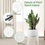 Plant Stands 5 Pack White Metal Plant Stand for Outdoor Indoor Plants Heavy Duty Flower Pot Stands for Multiple Plants Rustproof Iron Round Plant Shelf for Planter Potted Plant Holder for Garden Home
