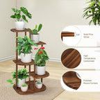 5 Tier Wood Plant Stand for Multiple Plants Indoor Plant Shelf Multi-Tier Flower Pot Holder Corner Display Rack