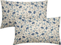 Blue Grey Gray Floral Pillow Covers 12x20 Set of 2 Vintage Rustic Old Style Cute Small Flower Print Rectangle Decorative Outdoor Pillowcases Farmhouse Throw Cushion Case Decor for Couch Sofa Bed