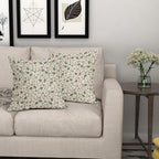 Brown Green Floral Pillow Covers 18x18 Set of 2 Vintage Rustic Old Style Cute Small Flower Print Decorative Outdoor Pillowcases Farmhouse Throw Cushion Case Decor for Couch Sofa Bed