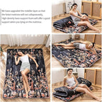 MAXYOYO Black Floral Japanese Futon Floor Mattress, Bed Mattress Topper Portable Thick Sleeping Pad Floor Bed Roll Up Camping Mattress Folding Couch Bed Mattress Pad for Guest Room, Twin Size