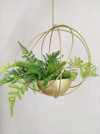 Boho Gold Metal Plant Hanger,Metal Geometric Hanging Planter, Modern Planter, Mid Century Air Plant Holder Stand, Minimalist Planter for Indoor Outdoor Home Wedding Decor