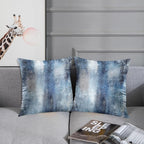 Britimes Throw Pillow Covers Modern Home Art Decor, 16 x 16 Inches Set of 2 Pillow Cases Decorative, Abstract Oil Painting Pillowcases for Bedroom, Living Room, Cushion Couch Sofa, Navy Blue Accent