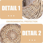 Yardwe Woven Rattan Flower Basket Hanging Planter 3.1X3.1X9 Inches Wicker Wall Basket for Indoor Outdoor Garden Decor and Plant Display