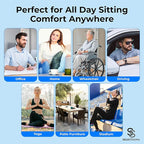 SelectSoma Super Large Gel Seat Cushion for Long Sitting - 18.5" x 17.5" - Breathable Cooling Design - Pressure Relief for Sciatica, Tailbone & Back - Office Chair, Wheelchair, Car & Truck Cushion
