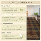 JTJ Brown and Red Front Door Rug Indoor Outdoor Entrance - 2'3" x 3'7" (27.5" x 43") Easy Jute Rugs Outdoor for Patio, Balcony, Kitchen, Mudroom, Washable Earthy Vintage Front Door Decor