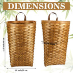 Domensi 15.5 x 10 x 7.5 Inch Front Door Basket Woven Wall Hanging Basket Hanging Storage Decor Farmhouse Decor Crafting DIY for Front Door(15.5 x 10 x 7.5 Inch,Classic Style)