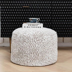 Asuprui Pouf Ottoman Unstuffed Ottoman Foot Rest No Filler Soft Fur Foot Stool 20x20x12 Inches Fuzzy Chair Floor Pouf Chair with Storage for Living Room Bedroom Snow Coffee