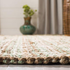 SAFAVIEH Area Rug 4x6 - Natural Fiber Collection - Sage & Natural Brown, Handmade Jute, Farmhouse Style, Chunky Textured Thick Pile (NF447S)
