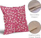 Hot Pink Pillow Covers 20x20 Set of 2 Vintage Floral Rustic Old Style Cute Flower Print Decorative Outdoor Pillowcases Seasonal Farmhouse Throw Cushion Case Decor for Couch Sofa Bed