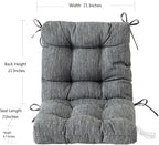 QILLOWAY Outdoor Seat/Back Chair Cushion Tufted Pillow, Spring/Summer Seasonal Replacement Cushions. (Charcoal Grey/Black)
