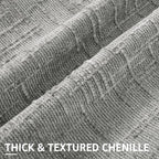 decorUhome Neutral Grey Chenille Euro Sham Throw Pillow Covers 22x22 Set of 2 Textured Soft Cozy Slubby Couch Pillow Covers Modern Farmhouse Boho Decorative Pillow Cases for Bed Sofa Living Room