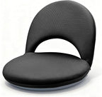 Floor Chair Floor Cushion Folding Padded Gaming Chair Adjustable 5-Position Floor Seat with Back Support for Kids Adult Great for Gaming Reading Meditating (Black)