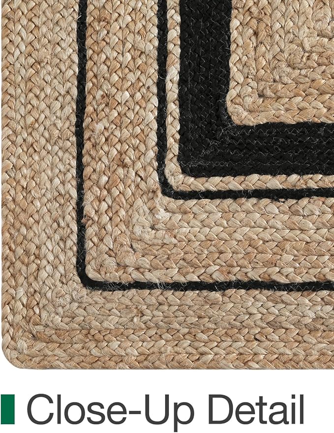 LUMI 4x6 Jute Area Rug for Living Room, Natural Handwoven Rugs Non Slip, Farmhouse Braided Carpets No Shedding for High Traffic, Dining Room, Indoor, Outdoor, Patio